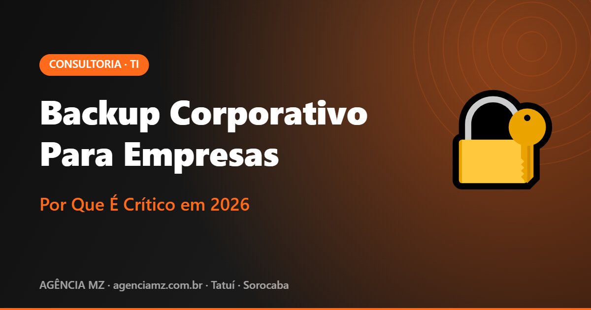 Backup Corporativo Para Empresas - Por Que É Crítico em 2026 | Agência MZ